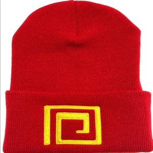 Red W/Mustard Beanie